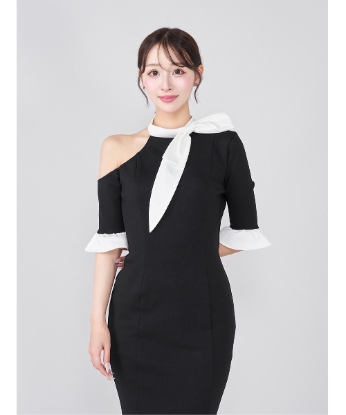 Darich（ダーリッチ）の「ビッグリボンワンショルダーロングワンピース（ワンピース・レディース・サックスブルー/ブラック/ベージュ・FREE/FS）」の21枚目の写真