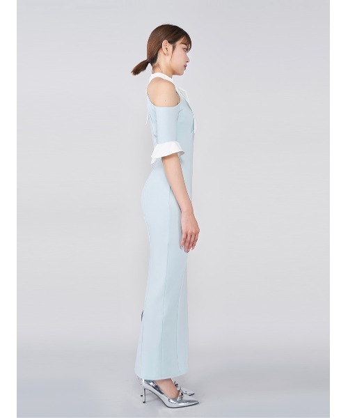 Darich（ダーリッチ）の「ビッグリボンワンショルダーロングワンピース（ワンピース・レディース・サックスブルー/ブラック/ベージュ・FREE/FS）」の6枚目の写真