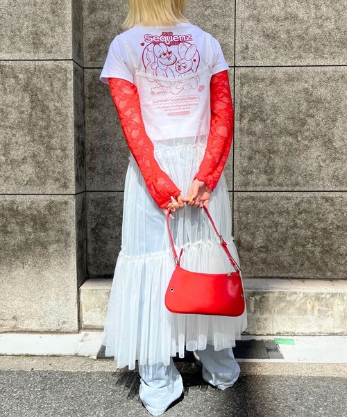 almo（アルモ）の「OP　チュールキャミワンピース(se)（ワンピース・レディース・レッド/ブラック/ホワイト・FREE）」の10枚目の写真