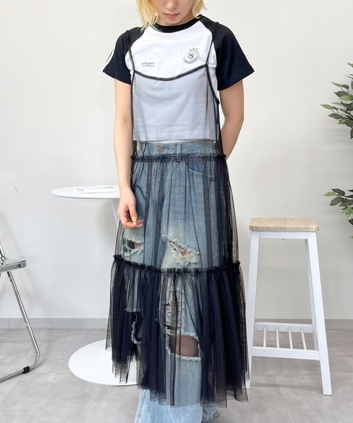 almo（アルモ）の「OP　チュールキャミワンピース(se)（ワンピース・レディース・レッド/ブラック/ホワイト・FREE）」の13枚目の写真