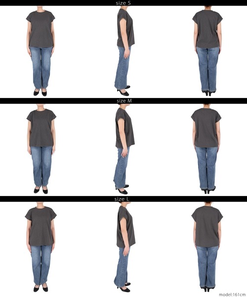 coca(coca)(コカ)の「コットンスムースコンパクトTシャツ(Tシャツ/カットソー・レディース・アイボリー/ホワイト/ライトグレー/チャコール・S/M/L)」の22枚目の写真