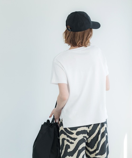 coca(coca)(コカ)の「コットンスムースコンパクトTシャツ(Tシャツ/カットソー・レディース・アイボリー/ホワイト/ライトグレー/チャコール・S/M/L)」の8枚目の写真