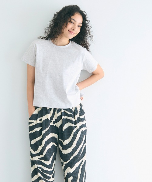 coca(coca)(コカ)の「コットンスムースコンパクトTシャツ(Tシャツ/カットソー・レディース・アイボリー/ホワイト/ライトグレー/チャコール・S/M/L)」の14枚目の写真