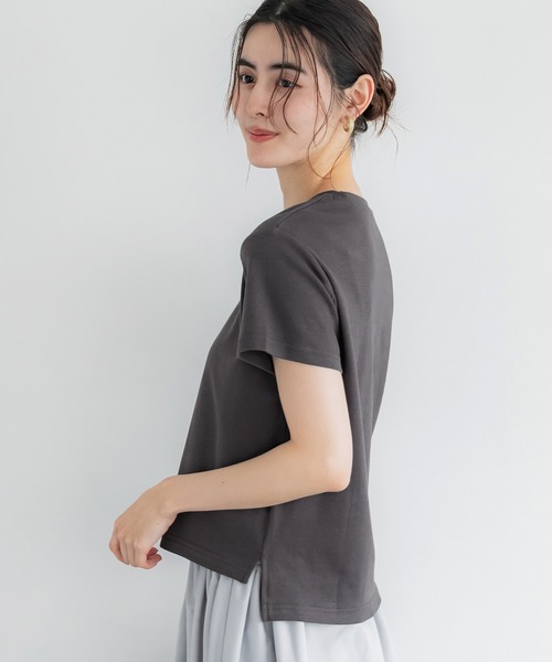 coca(coca)(コカ)の「コットンスムースコンパクトTシャツ(Tシャツ/カットソー・レディース・アイボリー/ホワイト/ライトグレー/チャコール・S/M/L)」の19枚目の写真