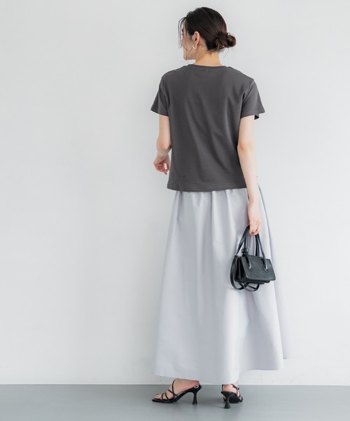 coca(coca)(コカ)の「コットンスムースコンパクトTシャツ(Tシャツ/カットソー・レディース・アイボリー/ホワイト/ライトグレー/チャコール・S/M/L)」の20枚目の写真