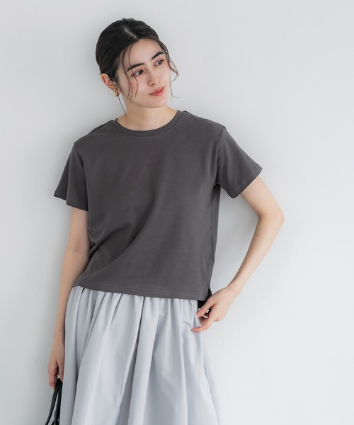 coca(coca)(コカ)の「コットンスムースコンパクトTシャツ(Tシャツ/カットソー・レディース・アイボリー/ホワイト/ライトグレー/チャコール・S/M/L)」の21枚目の写真