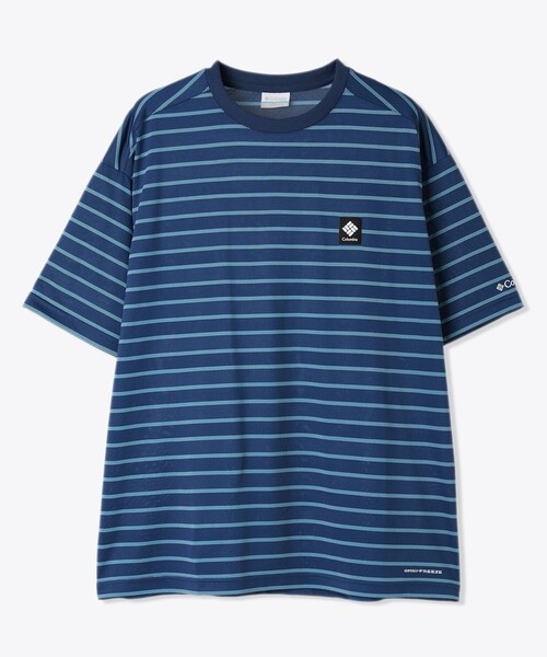 美品◇ブリーフィング◇ショートスリーブシャツ◇メンズ◇L◇ボーダー◇ネイビー 公式・セール】ショートスリーブパネルボーダーティー（メンズ