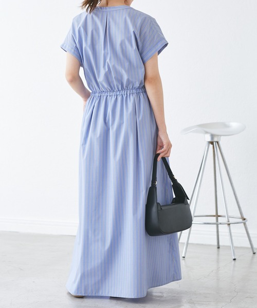 もんROPE PICNIC スキッパーシャツワンピース ネイビー ROPE' PICNIC｜【WEB限定】【UVカット・接触冷感・イージーケア