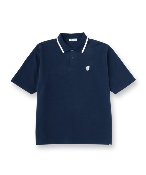 tk.TAKEO KIKUCHI（ティーケータケオキクチ）の「ハートエンブロ鹿の子ポロシャツ（ポロシャツ・メンズ・ブラック/ネイビー/ホワイト・02/03）」の4枚目の写真