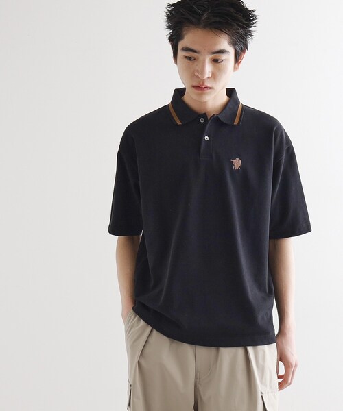 tk.TAKEO KIKUCHI（ティーケータケオキクチ）の「ハートエンブロ鹿の子ポロシャツ（ポロシャツ・メンズ・ブラック/ネイビー/ホワイト・02/03）」の9枚目の写真