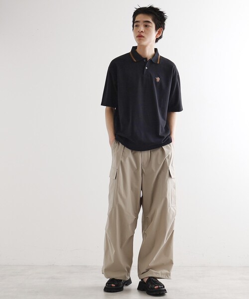 tk.TAKEO KIKUCHI（ティーケータケオキクチ）の「ハートエンブロ鹿の子ポロシャツ（ポロシャツ・メンズ・ブラック/ネイビー/ホワイト・02/03）」の11枚目の写真