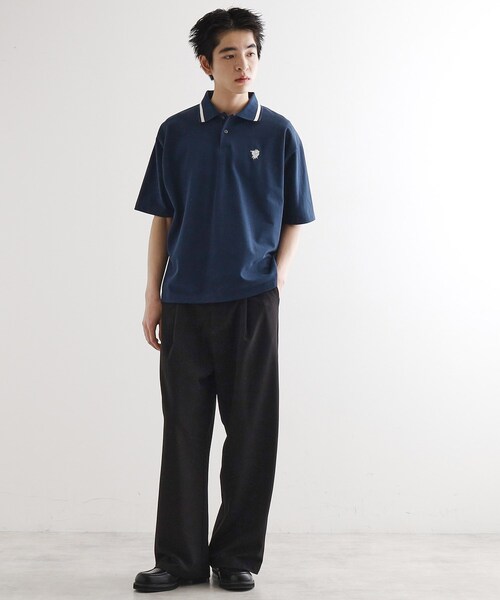 tk.TAKEO KIKUCHI（ティーケータケオキクチ）の「ハートエンブロ鹿の子ポロシャツ（ポロシャツ・メンズ・ブラック/ネイビー/ホワイト・02/03）」の15枚目の写真