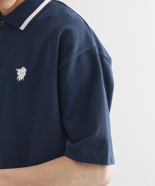 tk.TAKEO KIKUCHI（ティーケータケオキクチ）の「ハートエンブロ鹿の子ポロシャツ（ポロシャツ・メンズ・ブラック/ネイビー/ホワイト・02/03）」の21枚目の写真