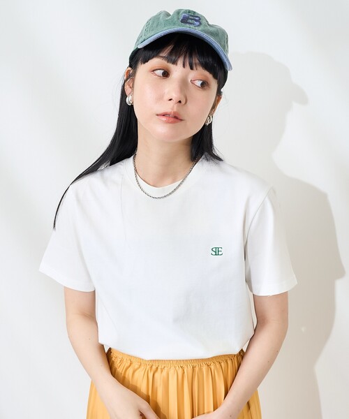 FREAK'S STORE(フリークスストア)の「SIENNE/シエンヌ COLORED LOGO TEE/カラードロゴ Tシャツ(Tシャツ/カットソー・レディース・ホワイト/ラベンダー・SMALL)」の7枚目の写真