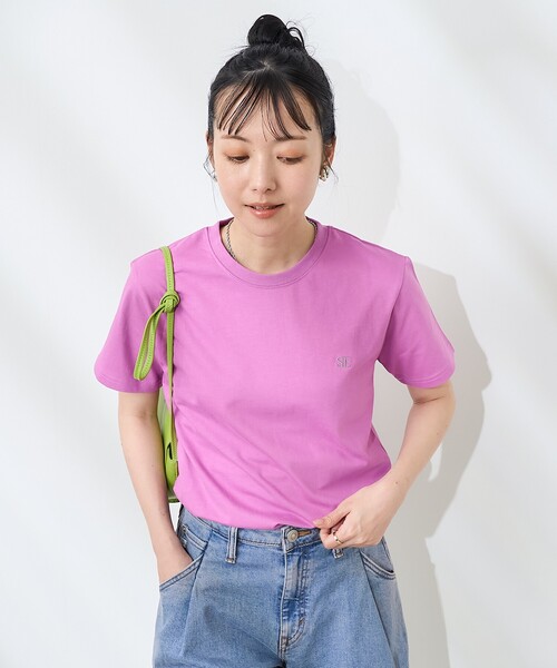 FREAK'S STORE(フリークスストア)の「SIENNE/シエンヌ COLORED LOGO TEE/カラードロゴ Tシャツ(Tシャツ/カットソー・レディース・ホワイト/ラベンダー・SMALL)」の15枚目の写真