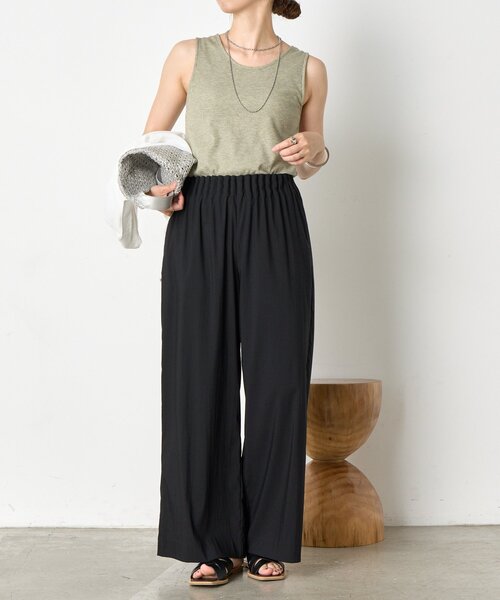 Jena espace merveilleux(ジェナ エスパスメルヴェイユ)の「【オンオフ兼用/らくちんきれい見え】トロミキャタピラーパンツ(その他パンツ・レディース・グレー/ブラック/カーキ・FREE)」の7枚目の写真