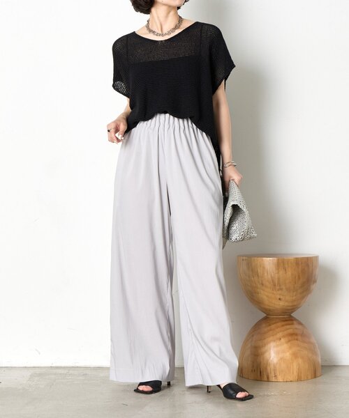 Jena espace merveilleux(ジェナ エスパスメルヴェイユ)の「【オンオフ兼用/らくちんきれい見え】トロミキャタピラーパンツ(その他パンツ・レディース・グレー/ブラック/カーキ・FREE)」の16枚目の写真