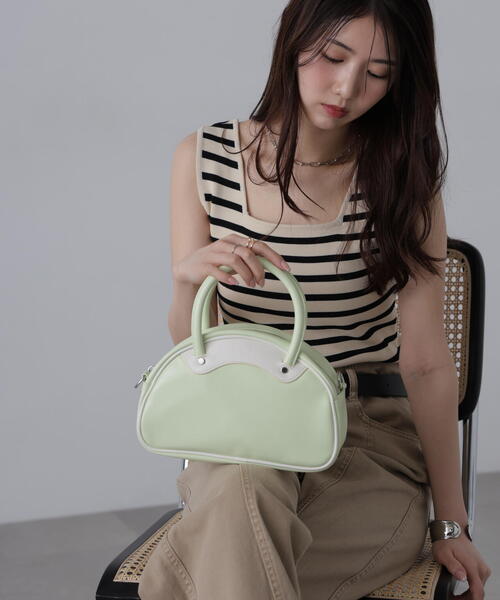 FREE'S MART（フリーズマート）の「ハーフサークルバッグ（トートバッグ・レディース・ライトグリーン/ブラック/ブラウン系その他・ﾌﾘ-）」の16枚目の写真