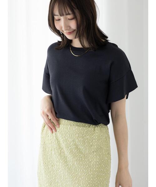 Te chichi TERRASSE（テチチテラス）の「フレアスリーブニット（ニット/セーター・レディース・グレー/ブルー/ブラック/チャコールグレー・F）」の3枚目の写真