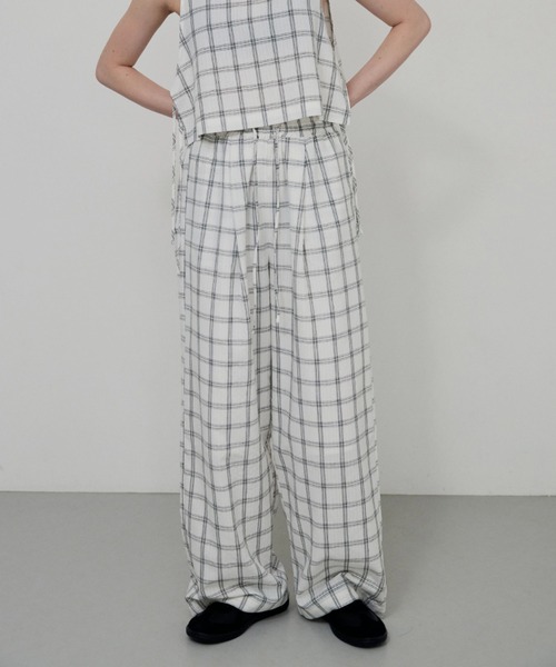 lit（リット）の「Check Easy Pants（その他パンツ・レディース・オフホワイト/ブラック・FREE）」の2枚目の写真