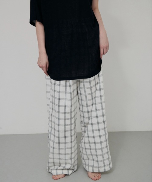 lit（リット）の「Check Easy Pants（その他パンツ・レディース・オフホワイト/ブラック・FREE）」の9枚目の写真