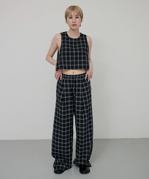 lit（リット）の「Check Easy Pants（その他パンツ・レディース・オフホワイト/ブラック・FREE）」の17枚目の写真