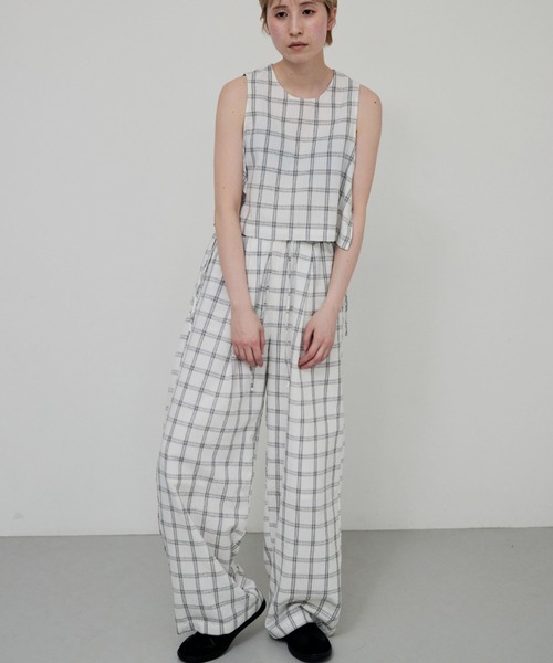 lit（リット）の「Check Easy Pants（その他パンツ・レディース・オフホワイト/ブラック・FREE）」の13枚目の写真