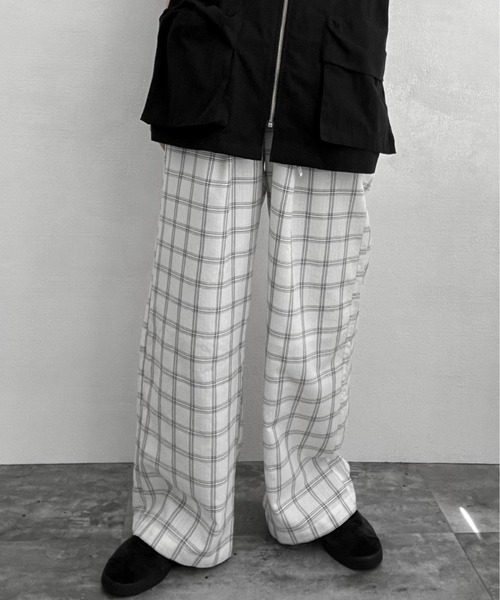 lit（リット）の「Check Easy Pants（その他パンツ・レディース・オフホワイト/ブラック・FREE）」の8枚目の写真