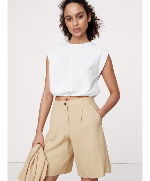 Banana Republic（バナナリパブリック）の「コットン バブルヘム トップス（Tシャツ/カットソー・レディース・ブラック/ホワイト・S/L/XS/M）」の2枚目の写真