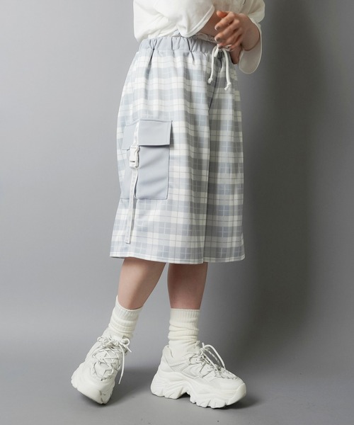 DARRDY（ダーディー）の「【DARRDY/ダーディー】チェック柄ジャージハーフパンツ/セットアップ対応（その他パンツ・レディース・ブラック/サックスブルー・ONESIZE）」の14枚目の写真