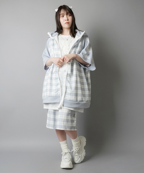 DARRDY（ダーディー）の「【DARRDY/ダーディー】チェック柄ジャージハーフパンツ/セットアップ対応（その他パンツ・レディース・ブラック/サックスブルー・ONESIZE）」の22枚目の写真