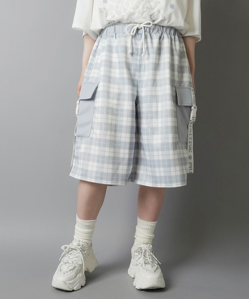 DARRDY（ダーディー）の「【DARRDY/ダーディー】チェック柄ジャージハーフパンツ/セットアップ対応（その他パンツ・レディース・ブラック/サックスブルー・ONESIZE）」の13枚目の写真