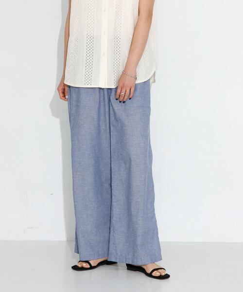 URBAN RESEARCH Sonny Label（アーバンリサーチサニーレーベル）の「『UR TECH 高機能リネン』リネン混ベイカーイージーパンツ（その他パンツ・レディース・チャコールグレー/ブルー/ブラック・36/38）」の3枚目の写真