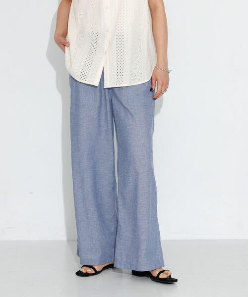 URBAN RESEARCH Sonny Label（アーバンリサーチサニーレーベル）の「『UR TECH 高機能リネン』リネン混ベイカーイージーパンツ（その他パンツ・レディース・チャコールグレー/ブルー/ブラック・36/38）」の4枚目の写真