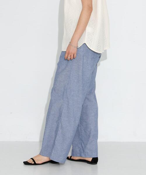 URBAN RESEARCH Sonny Label（アーバンリサーチサニーレーベル）の「『UR TECH 高機能リネン』リネン混ベイカーイージーパンツ（その他パンツ・レディース・チャコールグレー/ブルー/ブラック・36/38）」の5枚目の写真