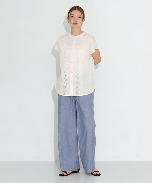 URBAN RESEARCH Sonny Label（アーバンリサーチサニーレーベル）の「『UR TECH 高機能リネン』リネン混ベイカーイージーパンツ（その他パンツ・レディース・チャコールグレー/ブルー/ブラック・36/38）」の8枚目の写真