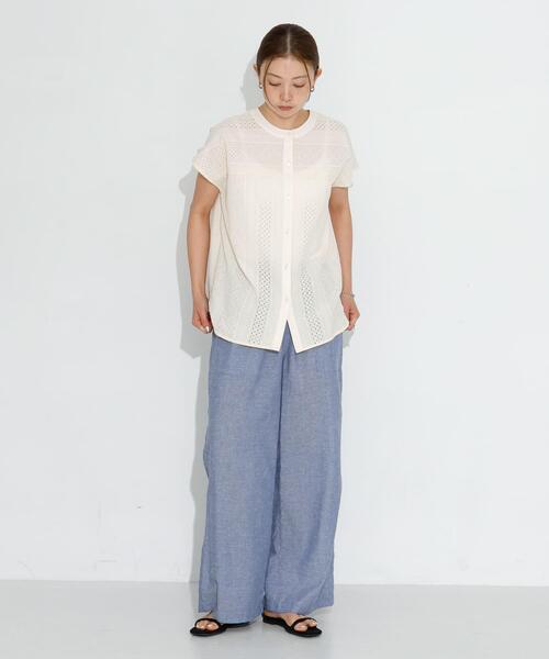 URBAN RESEARCH Sonny Label（アーバンリサーチサニーレーベル）の「『UR TECH 高機能リネン』リネン混ベイカーイージーパンツ（その他パンツ・レディース・チャコールグレー/ブルー/ブラック・36/38）」の9枚目の写真