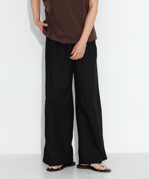 URBAN RESEARCH Sonny Label（アーバンリサーチサニーレーベル）の「『UR TECH 高機能リネン』リネン混ベイカーイージーパンツ（その他パンツ・レディース・チャコールグレー/ブルー/ブラック・36/38）」の17枚目の写真