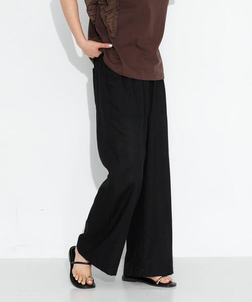 URBAN RESEARCH Sonny Label（アーバンリサーチサニーレーベル）の「『UR TECH 高機能リネン』リネン混ベイカーイージーパンツ（その他パンツ・レディース・チャコールグレー/ブルー/ブラック・36/38）」の20枚目の写真