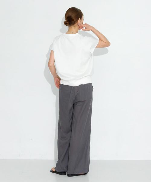 URBAN RESEARCH Sonny Label（アーバンリサーチサニーレーベル）の「『UR TECH 高機能リネン』リネン混ベイカーイージーパンツ（その他パンツ・レディース・チャコールグレー/ブルー/ブラック・36/38）」の6枚目の写真