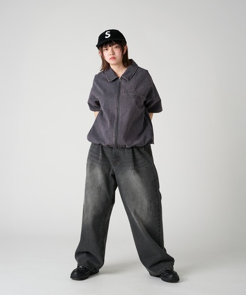 デザイン古着 キャラクターコーデュロイジッパーシャツ 39 NEOS（KOKUYO） シャツ 「neos -addictive design-」ビッグシルエット