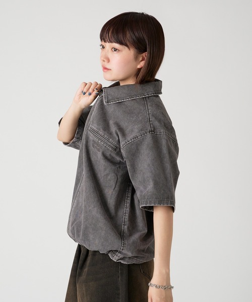 kutir（クティール）の「VINTAGE LIKE DRAW CORD SHORT ZIP SHIRT/ヴィンテージライクドローコードショートジップシャツ（シャツ/ブラウス・メンズ・グレー/ブラック/ネイビー/ボルドー・MEDIUM/LARGE）」の7枚目の写真