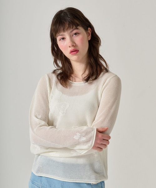 【新品未開封・送料無料】 オリジナル柄 TINA：JOJUN（Tシャツ 透かし編みプルオーバー トップス