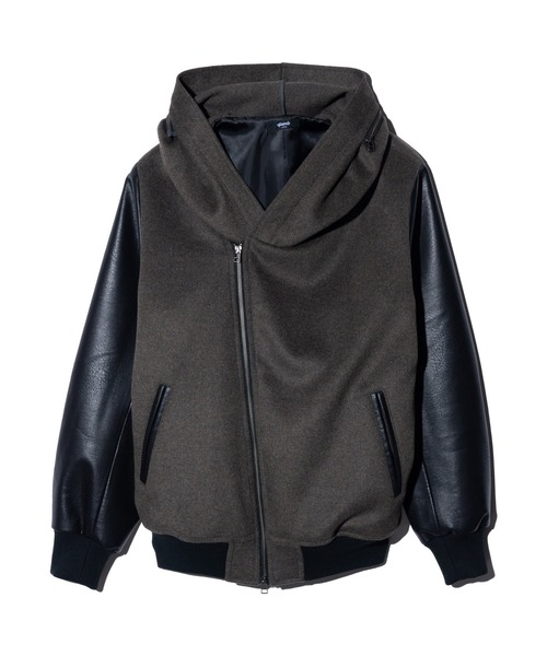 glamb グラム Melvin JKT スタジャン ウールジャケット レザースリーブ