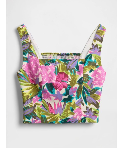 GAP(ギャップ)の「リネンブレンド クロップドトップス(シャツ/ブラウス・レディース・マルチ・XS/S/M/L/XXS)」の2枚目の写真