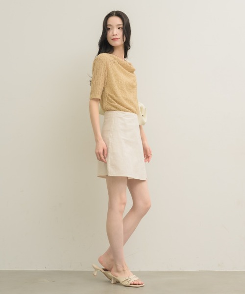 NEUNA（ヌナ）の「ドレープレースハーフスリーヴ〈セットアップでの着用も可能◎〉（Tシャツ/カットソー・レディース・ベージュ/アイボリー・FREE）」の19枚目の写真