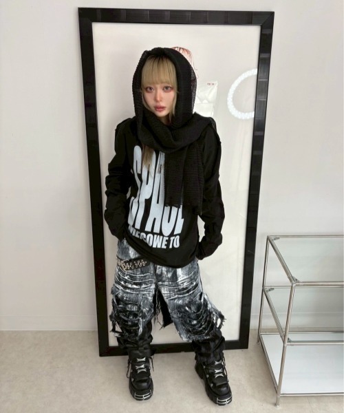 RICH(リッチ)の「【RICH】Smoke Denim Layered Jeans / 【リッチ】ダメージレイヤードデニムパンツ(デニムパンツ・メンズ・ブラック・XS/S/S/M/M/L)」の11枚目の写真