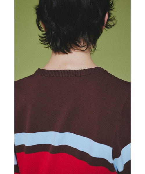 セール】Border knit tops ボーダーニットトップス（Tシャツ