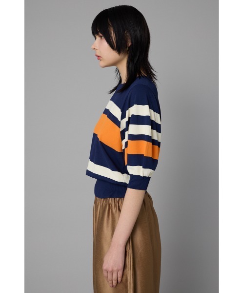セール】Border knit tops ボーダーニットトップス（Tシャツ