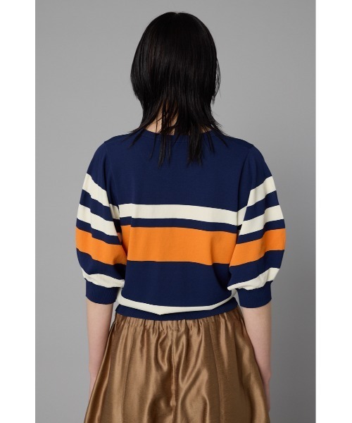 HeRIN.CYE(ヘリンドットサイ)の「Border knit tops ボーダーニットトップス(Tシャツ/カットソー・レディース・ブラウン/ネイビー/オフホワイト・FREE)」の13枚目の写真